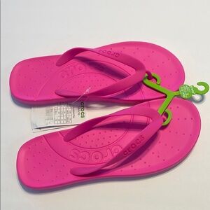 Crocs Pink Flip Flops size 10 women’s New